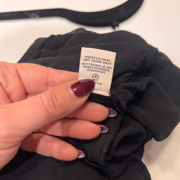 Diane von Furstenberg Black Sequin Drape Front Shift Dress Sz 6 - Picture 7 of 11